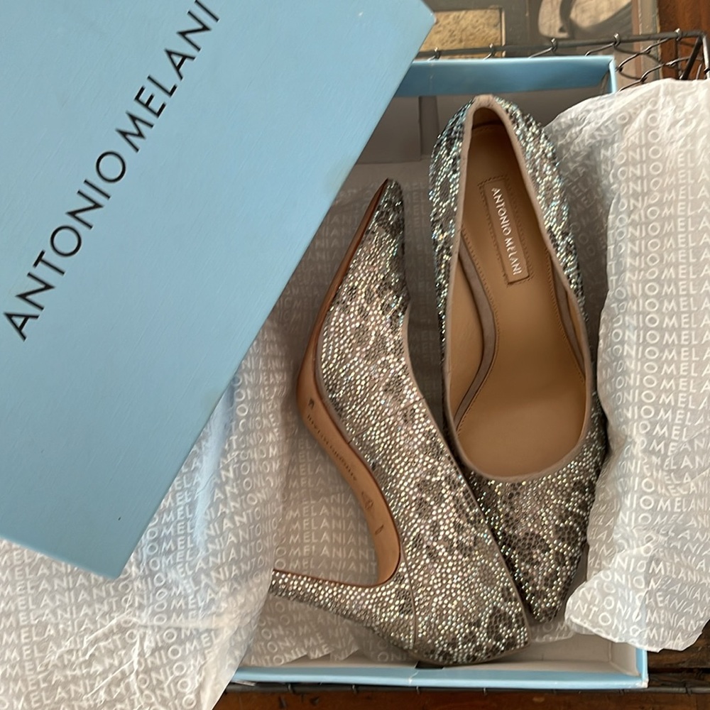 Leopard print rhinestone high heels - Picture 4 of 4